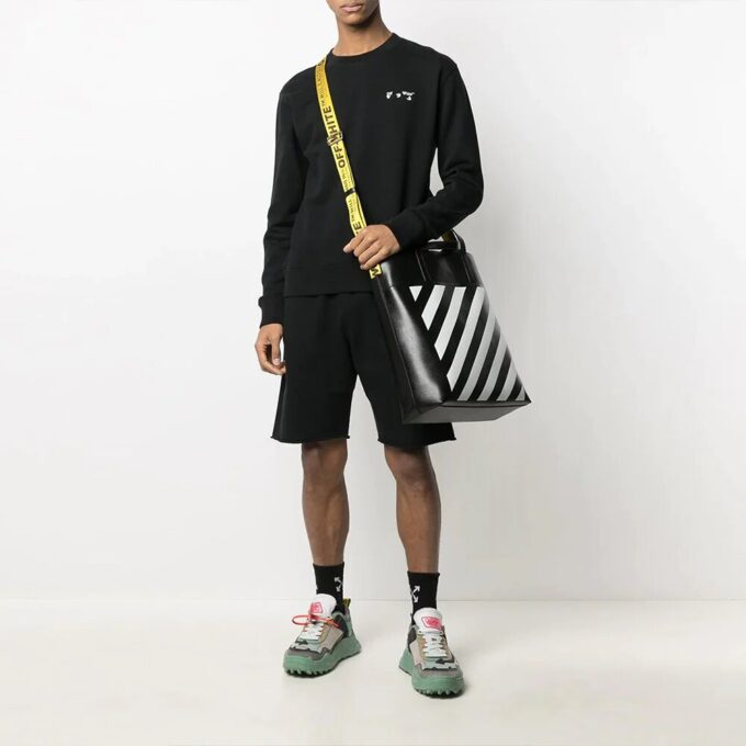 Bolso tote de cuero con logotipo «Negro»