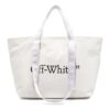 Bolso tote de lona con logo impreso, blanco