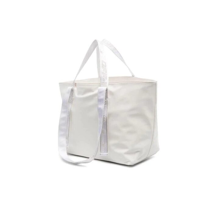 Bolso tote de lona con logo impreso, blanco