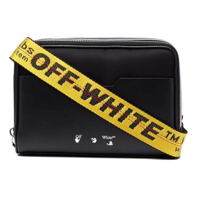 Bolso unisex de cuero de un solo hombro, negro