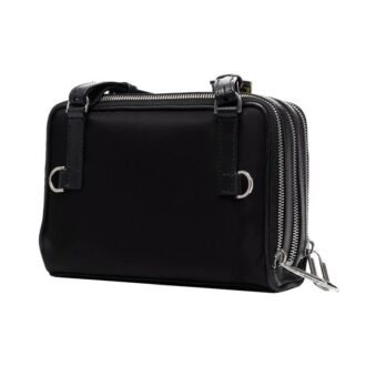Bolso unisex de cuero de un solo hombro, negro