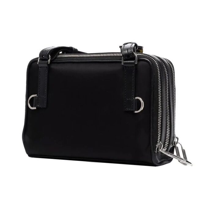 Bolso unisex de cuero de un solo hombro, negro