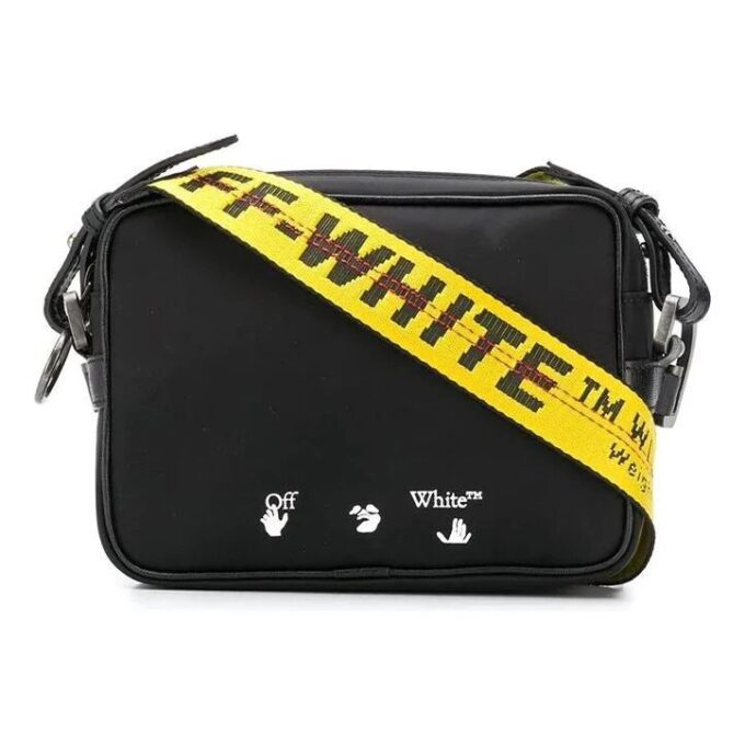 Bolsos de Hombro con logotipo impreso para hombre, negro/amarillo