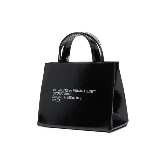 Bolsos de Mano Off-White Baby Box Logo Mini Negro