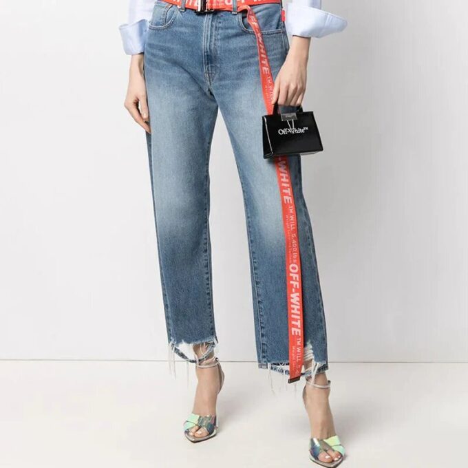 Bolsos de Mano Off-White Baby Box Logo Mini Negro
