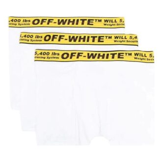Boxers clásicos industriales de tres en paquete con logotipo para hombre, temporada primavera-verano 2021, color blanco