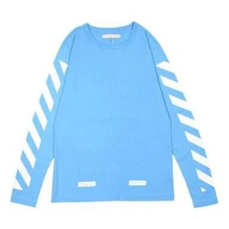 C/O 13 Camiseta de manga larga unisex con rayas alfabéticas azul o 13T