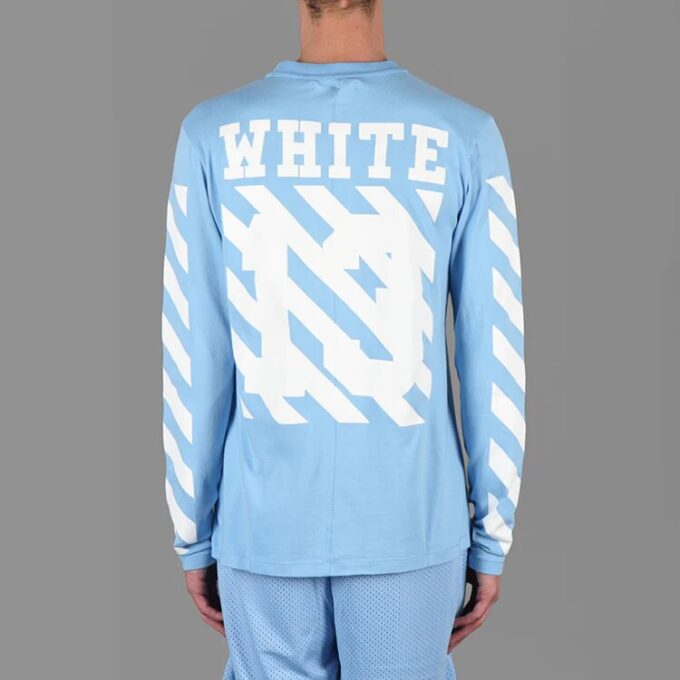 C/O 13 Camiseta de manga larga unisex con rayas alfabéticas azul o 13T
