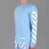 C/O 13 Camiseta de manga larga unisex con rayas alfabéticas azul o 13T