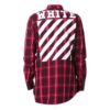 C O Virgil Abloh Camisa con rayas diagonales en la espalda «Negro Rojo»