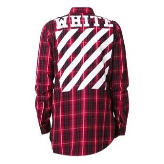 C O Virgil Abloh Camisa con rayas diagonales en la espalda «Negro Rojo»