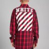 C O Virgil Abloh Camisa con rayas diagonales en la espalda «Negro Rojo»