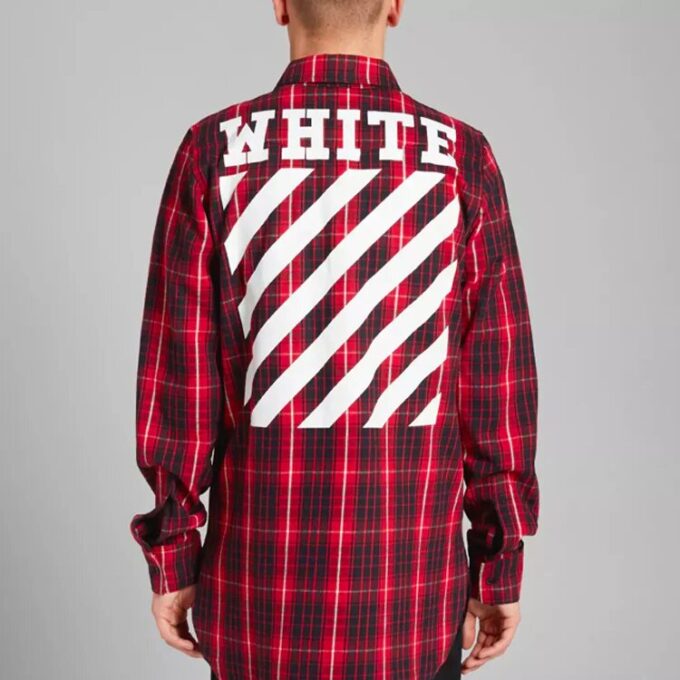 C O Virgil Abloh Camisa con rayas diagonales en la espalda «Negro Rojo»