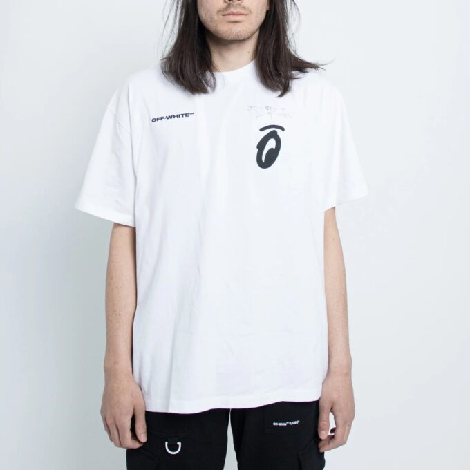 C/O Virgil Abloh Camiseta blanca de hombre con flechas divididas