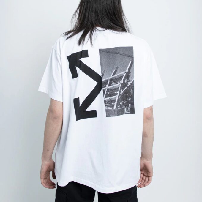 C/O Virgil Abloh Camiseta blanca de hombre con flechas divididas