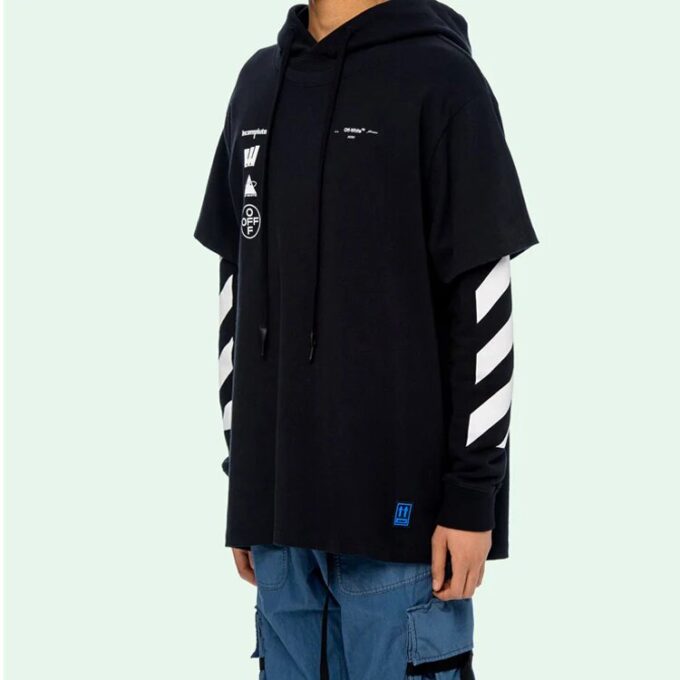 C/O Virgil Abloh Camiseta con capucha para hombre negra Diag Mariana