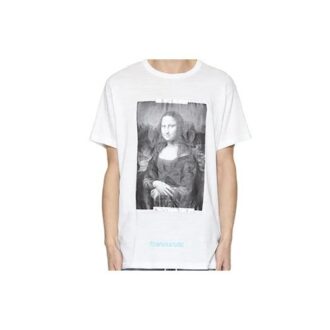 c/o VIRGIL ABLOH Camiseta de corte ajustado MONALISA Mona Lisa de manga corta en blanco