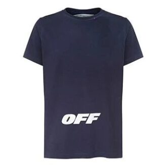 C O VIRGIL ABLOH Camiseta de manga corta azul degradado lavado con letras