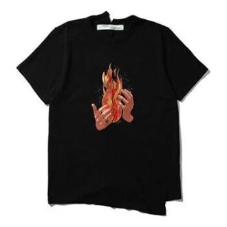 c/o VIRGIL ABLOH Camiseta de manga corta con estampado de llamas