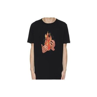 c/o VIRGIL ABLOH Camiseta de manga corta con estampado de llamas