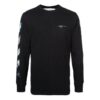 C/O Virgil Abloh Camiseta de manga larga para hombre con diseño de flechas diagonales en negro