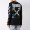 C/O Virgil Abloh Camiseta de manga larga para hombre con diseño de flechas diagonales en negro