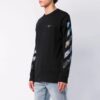 C/O Virgil Abloh Camiseta de manga larga para hombre con diseño de flechas diagonales en negro