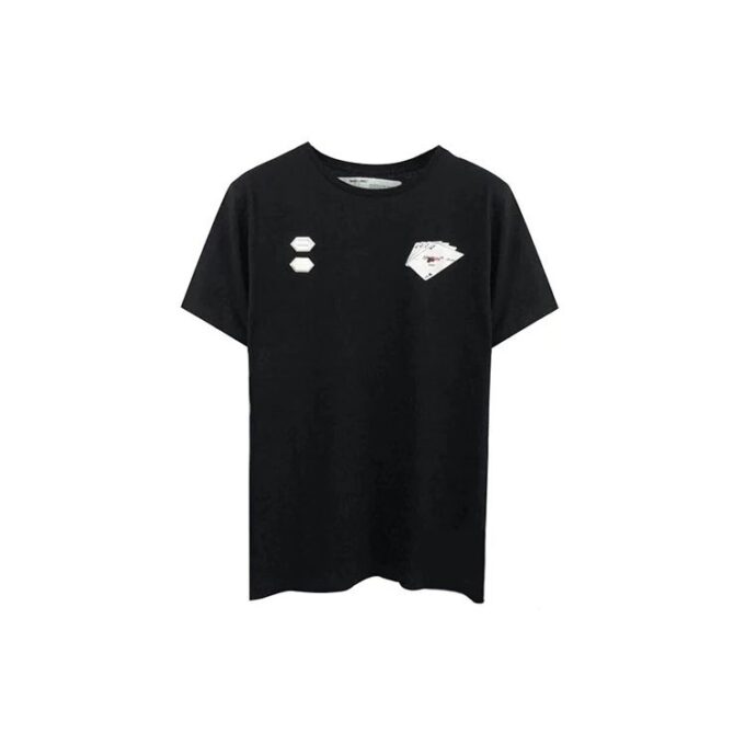 C/O Virgil Abloh Camiseta negra de hombre con corte a mano