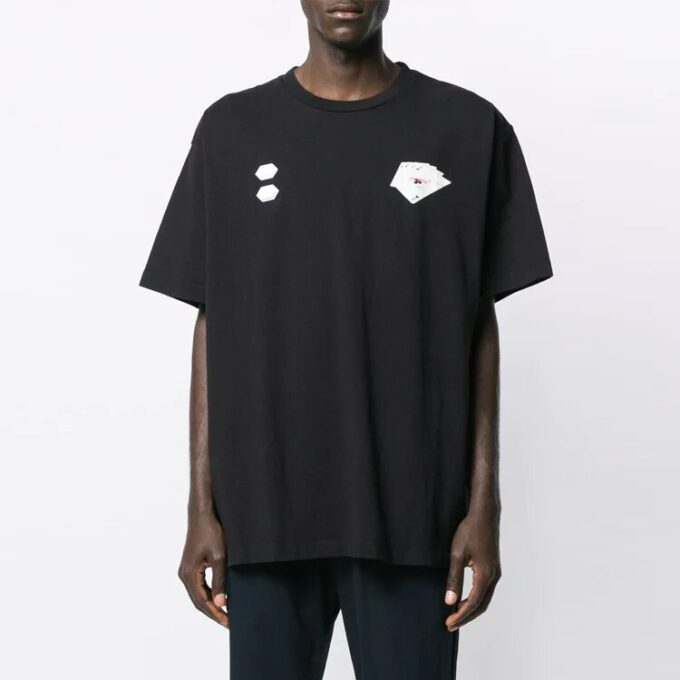 C/O Virgil Abloh Camiseta negra de hombre con corte a mano