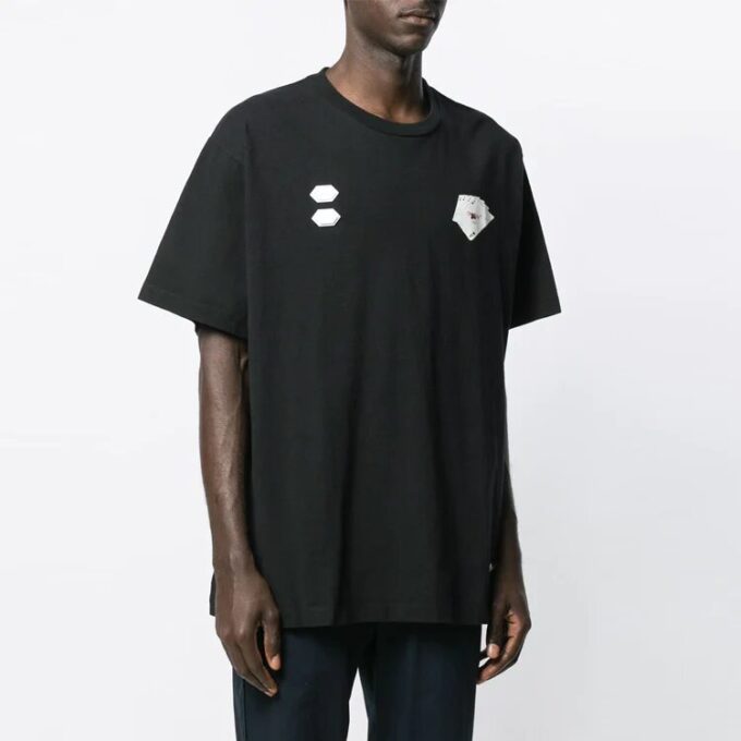 C/O Virgil Abloh Camiseta negra de hombre con corte a mano