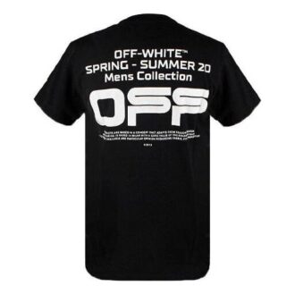 C/O Virgil Abloh Camiseta slim para hombre con logo de líneas onduladas, color negro