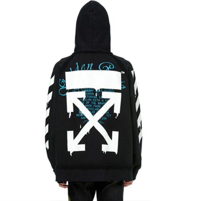 c/o virgil abloh chaqueta para hombre negra con flechas que gotean incompiuto