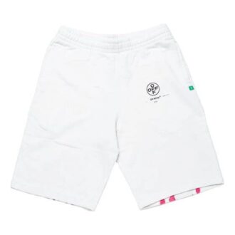 c/o virgil abloh For Men’s Pantalones cortos de chándal blancos con estampado Diag Stencil Blanco/Rosa