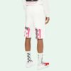 c/o virgil abloh For Men’s Pantalones cortos de chándal blancos con estampado Diag Stencil Blanco/Rosa