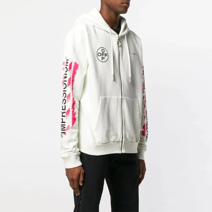 c/o virgil abloh hombre blanco estarcido diagonales cremallera