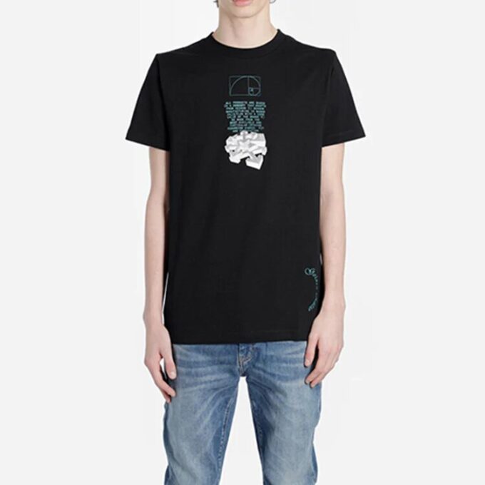 C/O Virgil Abloh Hombre Negro Fibonacci Dripping Arrows Slim