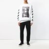 C/O Virgil Abloh Jersey de cuello redondo para hombre Diag Monalisa Blanco