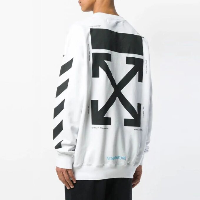 C/O Virgil Abloh Jersey de cuello redondo para hombre Diag Monalisa Blanco