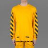 C/O VIRGIL OW 13 Camiseta de manga larga con rayas alfabéticas unisex amarilla