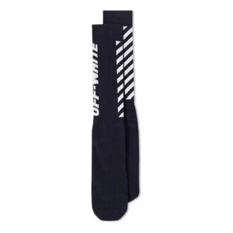 Calcetines con rayas y letras Wing Off, un par, negros