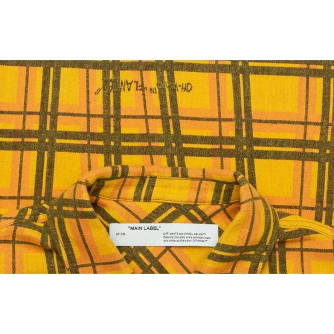 Camisa amarilla a cuadros para hombre de Off-White