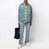 Camisa azul de manga larga holgada de Denim desgastado informal para hombre Off-White FW21