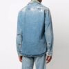 Camisa azul de manga larga holgada de Denim desgastado informal para hombre Off-White FW21