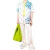 Camisa azul de pantalón corto con estampado de logotipo para hombre de Off-White