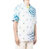 Camisa azul de pantalón corto con estampado de logotipo para hombre de Off-White