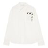 Camisa blanca de manga larga con estampado de rayas diagonales y bolsillos para hombre de Off-White, colección FW22