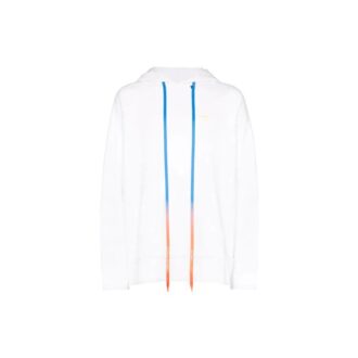 Camisa blanca holgada con cordón y degradado de flechas