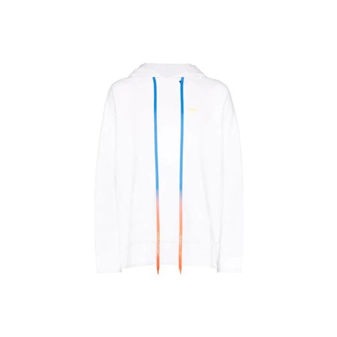 Camisa blanca holgada con cordón y degradado de flechas