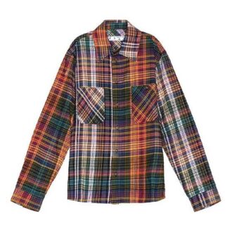 Camisa de cuadros de franela con estampado serigrafiado