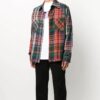 Camisa de cuadros de franela con estampado serigrafiado